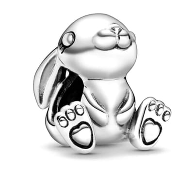 Aurélia - Konijn Bedel | 925 Sterling Zilver | Rabbit Armbandbedel geschikt voor populaire armbanden (3mm) | Charms Beads