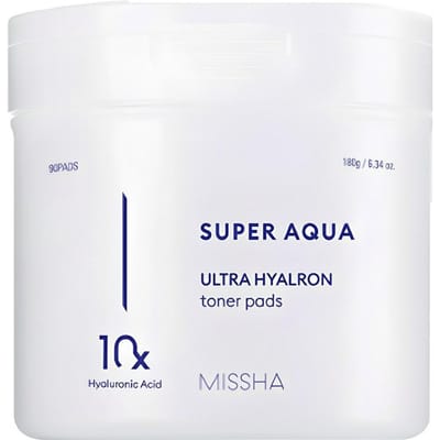 MISSHA Super Aqua Ultra Hyaloron Tonerpad 180g (90 pads) # 2pcs