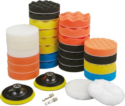 Polijstpads voor Auto’s - Complete Set van 31 Stuks voor Professionele Afwerking - Hoogwaardige Polijstkoppen voor Glanzende Resultaten - Ideaal Voor Alle Polijstbehoeften - Autolak - Chroom en Stralende Glans - Geschikt Voor De Meeste Boormachines