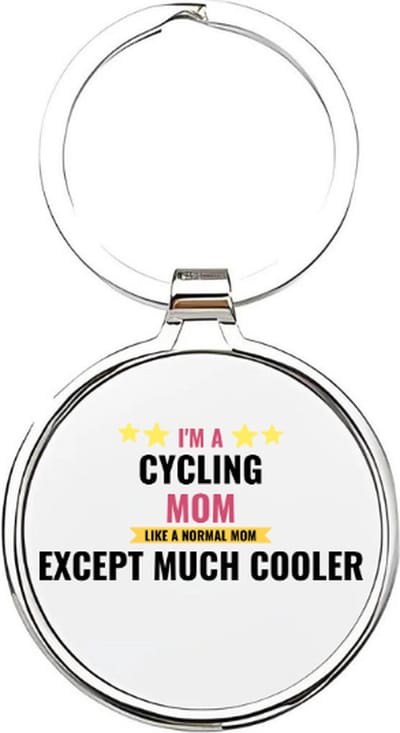 Akyol - i'm a cycling mom, except much cooler Sleutelhanger - Moeder - de liefste moeders - moeder sleutelhanger - mama sleutelhanger - sleutelhanger mam - familie sleutelhanger - moederdag cadeautje - mama cadeau - mom - stiefmoeder - 4 x 7,5 CM