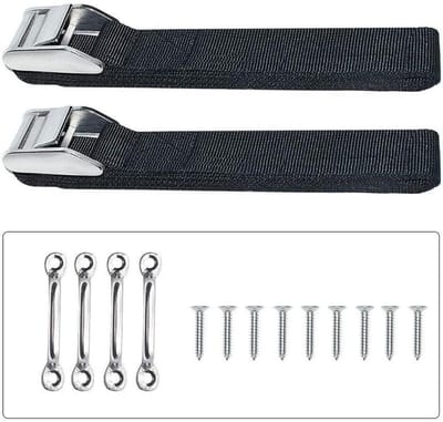 Accubox Sjorbanden Kit - Bevestigingsbanden Accubak - Accubox Vastzetten - Roestvrijstalen Gesp - 2x 78 inch - Zwart