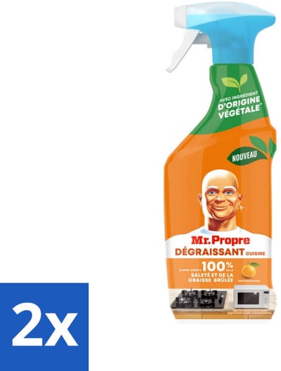 Mr. Proper - Keukenontvetter Spray - Mandarijn - Natuurlijke ingrediënten - 500 ml - Voordeelverpakking - 2 stuks