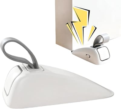 Deurwig Alarm - Veiligheidsstopper Deur - Extra Beveiliging - Luid Alarm Geluid - 13x5.5x5.5 cm - Wit