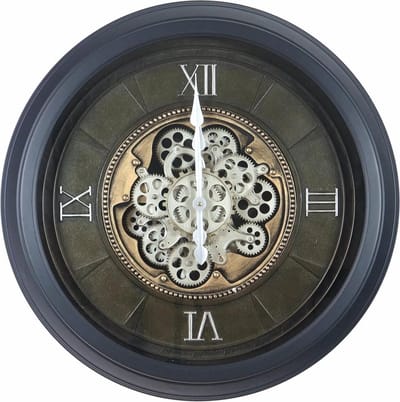 Mansion atmosphere - Wandklok Gears grijs 60cm