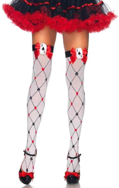 Lange damessokken Leg Avenue Card Suit