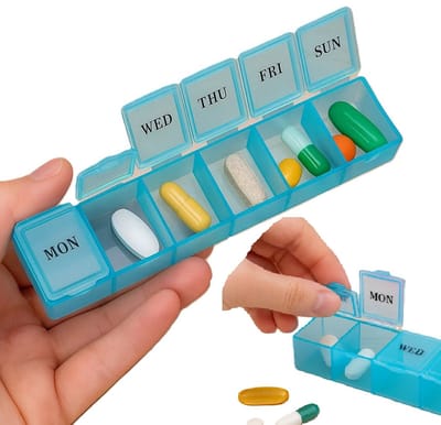Medicijn Bewaardoosjes 7 Dagen I Pillendoos I Pillendoosje I Pillenplanner I Met Dag aanduiding I 7 Vakken I Blauw