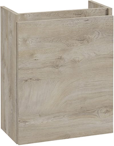 Alvara fonteinkast 400 mm grijs eiken – compact badkamermeubel met soft-close deur
