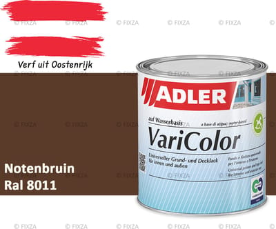 ADLER Varicolor Lakverf RAL 8011 – Notenbruin 375 ml – 2-in-1 Houtverf, Metaalverf en Kunststof Lak voor Binnen & Buiten