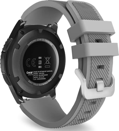 Strap-it Smartwatch bandje 20mm - siliconen bandje geschikt voor Samsung Galaxy Watch 42mm / Active / Active2 / Galaxy Watch 3 41mm / Gear Sport - grijs