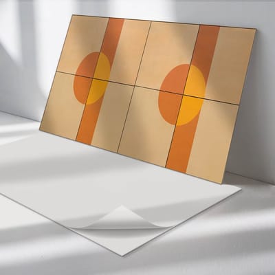 Wallfluent Vinyl Wandpaneel - Abstract geometrisch patroon Vinyl Wandbekleding - 100 cm x 50 cm - Geel PVC wandpaneel - 1 stuk - Rechthoekig Wandbekleding Vinyl - Abstractie Wandpaneel - Zelfklevend Muurpaneel - Wandpaneel Keuken en Badkamer