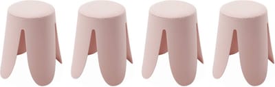 sweeek - Set van 4 stapelkrukken, boucléstof niki ø30 / 44 x h46cm
