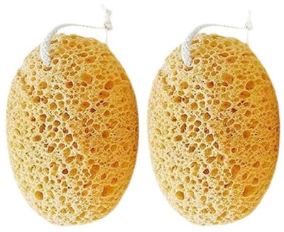 Badsponzenset – 2-delige set – Badbal – Badspons/Badbloem – Badspons – Sponsbal – Badbloem - Honingraatspons – Zachte exfoliërende badspons – Unisex – Geschikt om te scrubben, douchen en baden – 15 x 10 x 5 cm