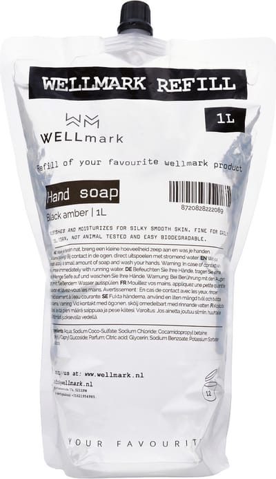 Wellmark Handzeep Navulling Dark Amber – 1000 ml – Duurzame Navulverpakking