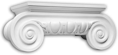Decoratief Halfzuil Kapiteel Ionische Stijl Wit - Gevelelement voor Geveldecoratie