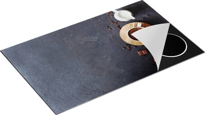 Chefcare Inductie Beschermer Kopje Koffie met een Croissant - 85x52 cm - Afdekplaat Inductie - Kookplaat Beschermer - Inductie Mat