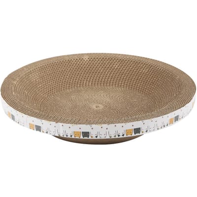 Lit Griffoir pour Chat Résistant aux Griffures Rond Ondulé Grand Coussin Griffoir Nid pour Meubles