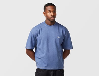adidas Originals Trefoil Essentials Melange Loose Crop T-Shirt, blauw