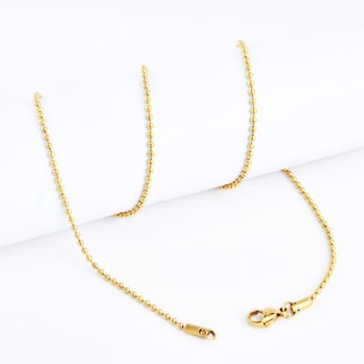ABkettinkjes - Ketting - kettinkje - Balletjesketting - 3mm - Gold plated - Verguld - 18K - 42cm