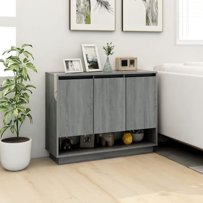 vidaXL - Dressoir - 97x31x75 - cm - bewerkt - hout - grijs - sonoma - eikenkleurig