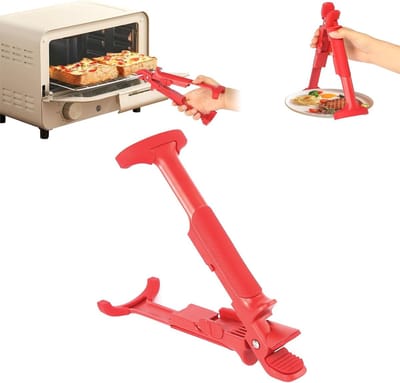 Keuken Tangen met Klemmen, 2-in-1 Komhouder voor Heet Servies, Antislip Grip, Veiligheidsclip, Ideaal voor Pizza en Schalen, Brandbescherming en Handige Grip