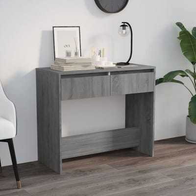 vidaXL - Wandtafel - 89x41x76,5 - cm - bewerkt - hout - grijs - sonoma - eikenkleurig