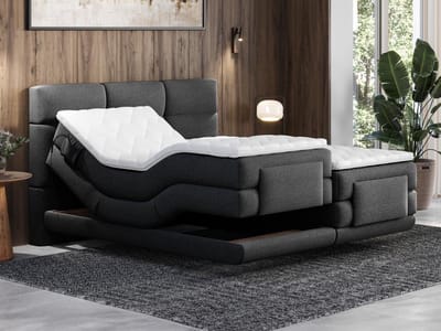 Vente-unique Boxspringbed stof antracietgrijs 2 x 80 x 200 cm