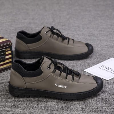Nieuwe Heren Leren Schoenen Zachte Zool Ademend Casual Schoenen Trendy Alles-combineerbare Rijschoenen Heren 44 gray