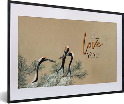 Fotolijst incl. Poster - Quotes - I love you - Spreuken - Japandi - 60x40 cm - Posterlijst