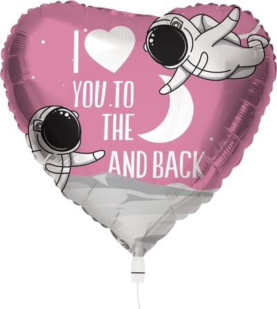 Folat - Folieballon to the moon - 45 cm - Valentijnsdag versiering - Valentijnsdag cadeau - valentijnsdag