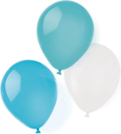 Amscan Ballonnen 25,4 Cm Latex Aqua/wit 8 Stuks