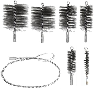 7 stuks kachelpijpborstels voor het reinigen van buizen en schoorsteenreiniging, buisreinigingsborstel, schoorsteenbezem, verwarmingsketelborstel, ovenborstel, voor schoorsteenreiniging en