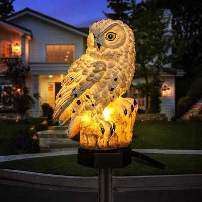 Solar Tuinverlichting Uilvormige LED Lamp voor Buiten - Waterdicht en Zonne-energie Ornament