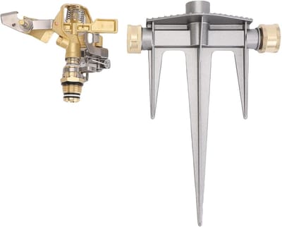 Tuinsproeier 360 Graden - Gazonsproeier Sproeier - Tuin Bewateren - Robuuste Aluminium Basis - 14 Meter Bereik - Zilver