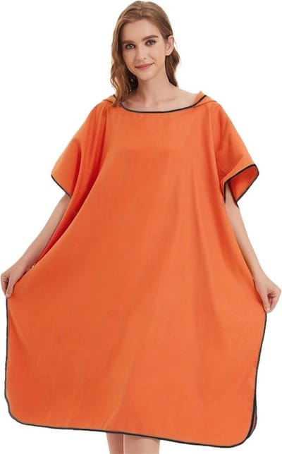 Bovista Surf Poncho - Omkleed Handdoek - Volwassenen - Dames & Heren - Zacht - Poncho - Oranje