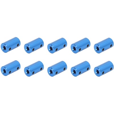 10 stuks askoppeling stappenmotorkoppeling 14 mm diameter 25 mm lengte verbindingsstuk 5x5 mm gray