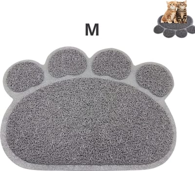 Livano Kattenbak Mat - Katten Mat - Grit Opvanger - Schoonloopmat Kattenbak - Kattenbak Uitloopmat - Kattenbak Matje - Cat Litter Mat - Kattengrit - Grijs - Maat M