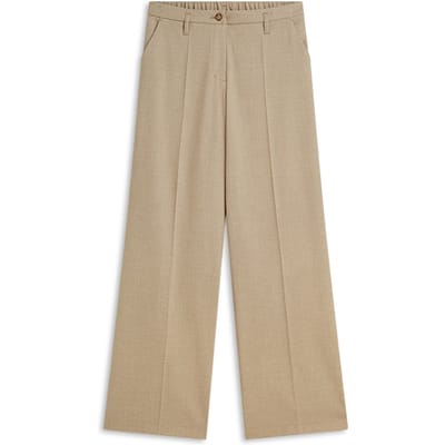 Summum Trousers Wide Leg Twill Melange Pantalons Beige 4s3047-12481