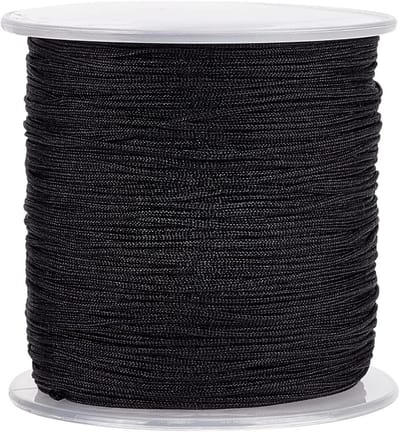 1mm Zwarte Nylon Handbreigaren voor Creatief Werk en Sieradenmaken - 109 Yards (100m)