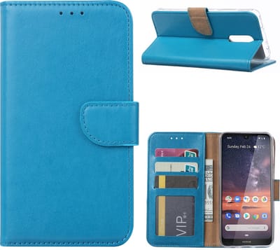 LuxeBass Hoesje geschikt voor Nokia 3.2 - Bookcase Turquoise - portemonnee hoesje gsm hoesje - telefoonhoes - telefoonhoesjes