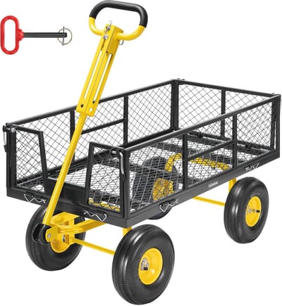 Tuinwagen met Ronde Handvat - Zwart