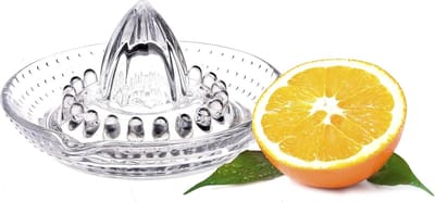 Citruspers Glas - Handpers Sappen - Verse Sapjes Maken - Smaakneutraal Zuurvast - Diameter 14 cm - Transparant