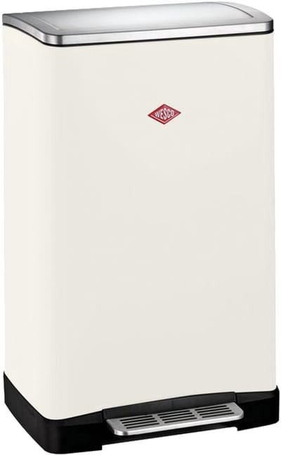 WESCO Big Double Boy Afvalscheider | 36 Liter | Duo Pedaalemmer (2x18 Liter) | Metaal - Mat zand | Prullenbak