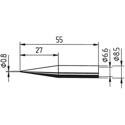 Ersa 842 SD LF Soldeerpunt Potloodvorm, verlengd Grootte soldeerpunt 0.8 mm Lengte soldeerpunt: 0.8 mm Inhoud: 1 stuk(s)