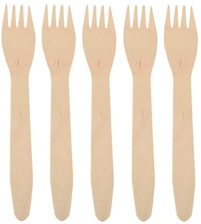 Papstar Houten wegwerp bestek vorken - 75x stuks - 16 cm - Verjaardag/bbq