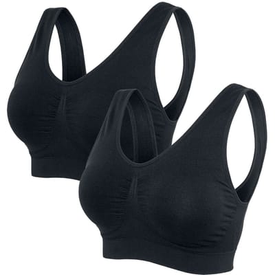 Urban Classics Ondergoed - Ladies Pads Sport Bra 2er Pack - XS tot 5XL - voor Vrouwen - zwart