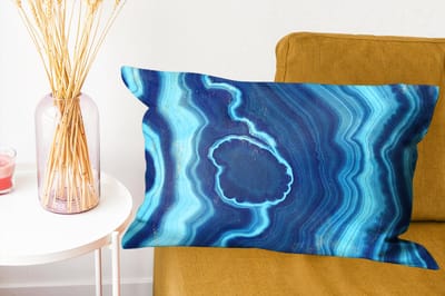 Sierkussens - Kussentjes Woonkamer - 60x40 cm - Agaat - Neon - Blauw - Edelsteen
