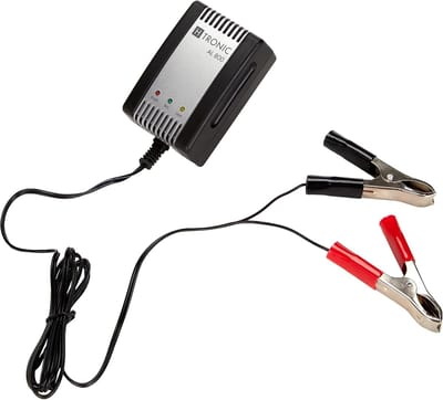 Automatische Batterijlader - Kleine Accu Lader - 2/6/12V Batterijen - Schakelende Voedingstechniek - 85x65x35 mm - Grijs