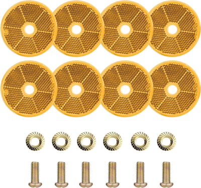 Reflectoren voor auto’s, trailers en caravans - set van 8 - ronde gele reflectoren - ShopVlot
