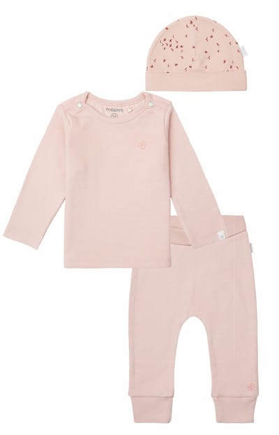 Noppies - Kledingset - 3 delig - Broek Naura Rose Smoke - Shirt Natal - Muts Navar - Maat 44