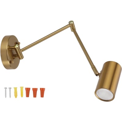 Applique murale à bras pivotant en fer à angle réglable, LED 3 000 K, lumière chaude, applique murale moderne de lecture avec E27